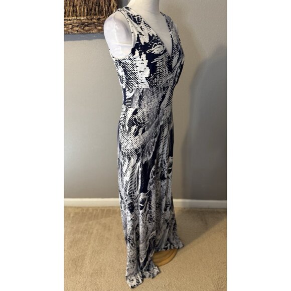 Anthropologie Clara Sun Woo M Medium Blue Ivory Jumpsuit Wide Leg Washable - Picture 5 of 10